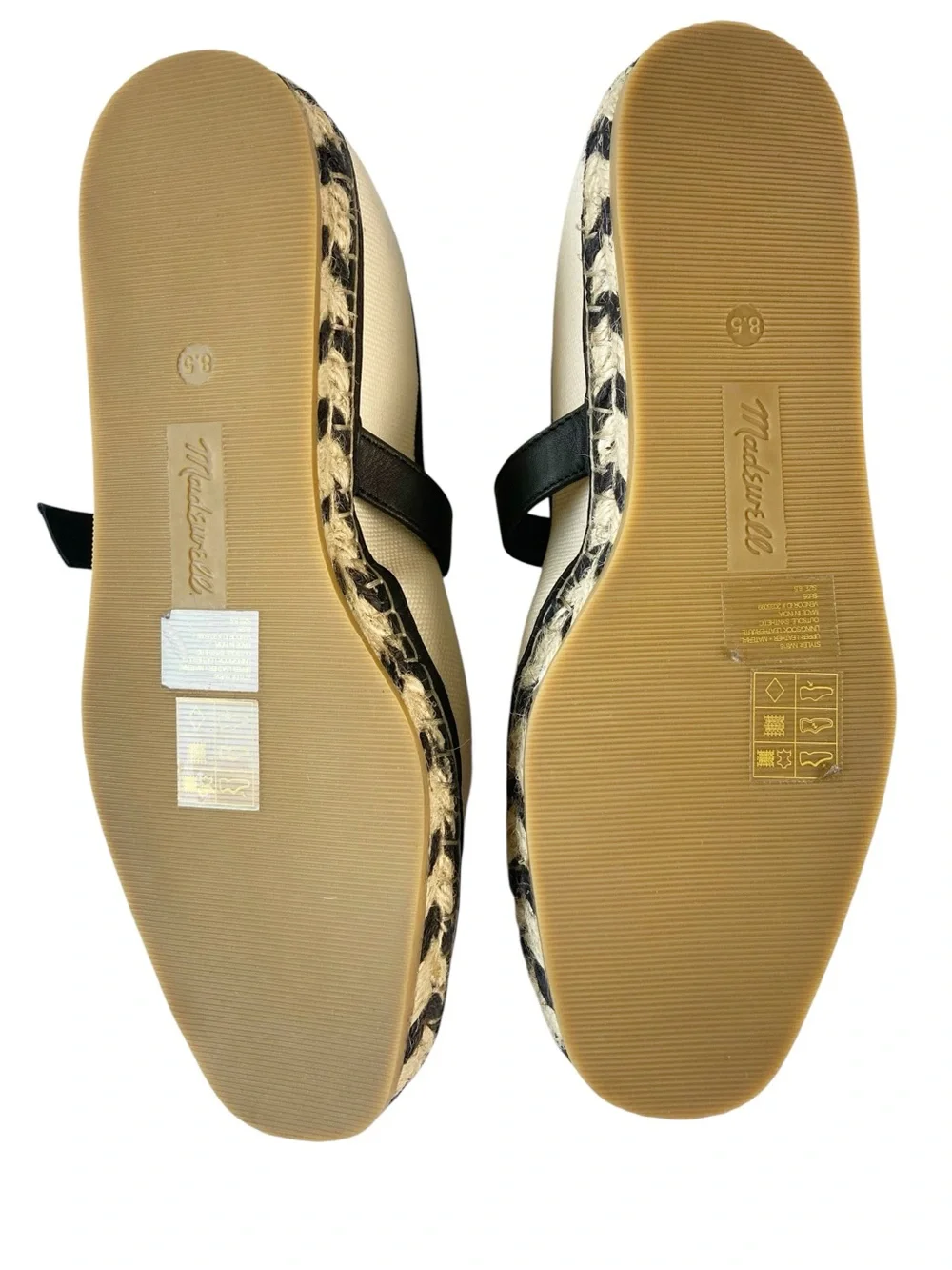 Madewell The Remy Mary Jane Canvas Espadrille Flats Size 8.5 NWT